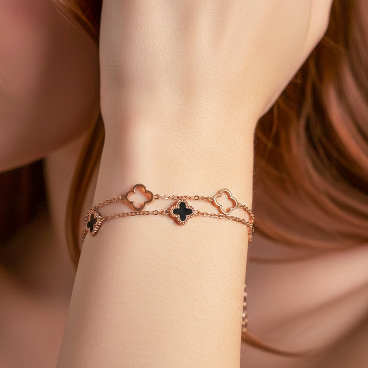 Luxe Clover Charm Bracelet jewellery product view 4
