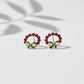 Crimson Elegance Bow Circle Earrings jewellery product view 5