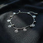 Silver Flower Charm Anklet with Beads jewellery product view 2