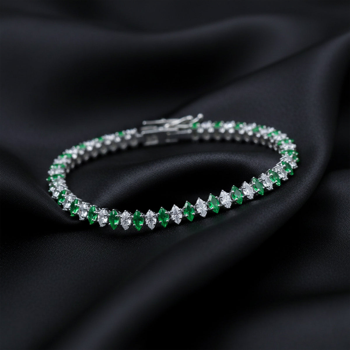 Elite Emerald Spark Tennis Bracelet jewellery product view 3