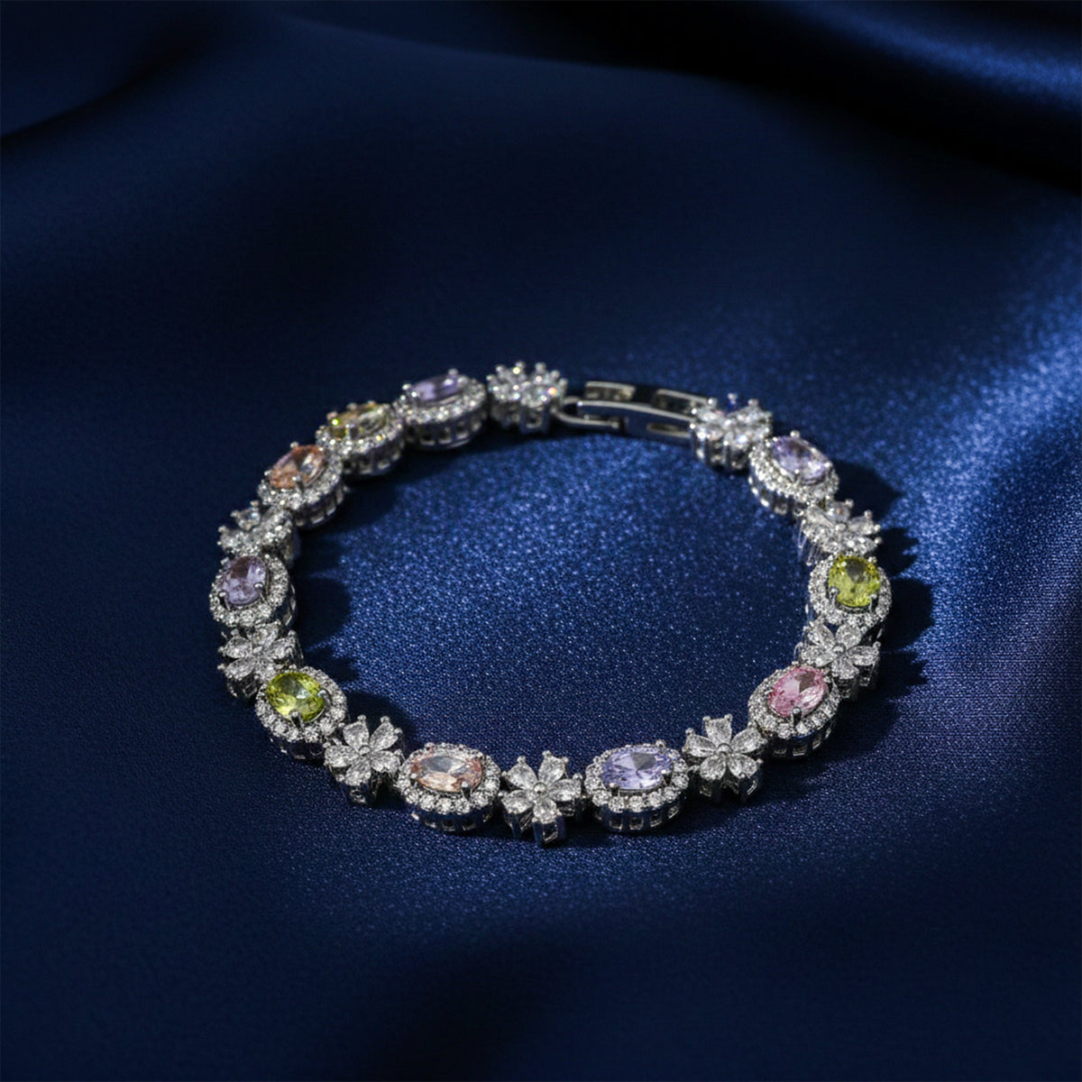 Regal Rainbow Gemstone Luxury Bracelet jewellery product view 3