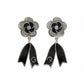 Black Enamel Blossom Drop Earrings jewellery product view 6