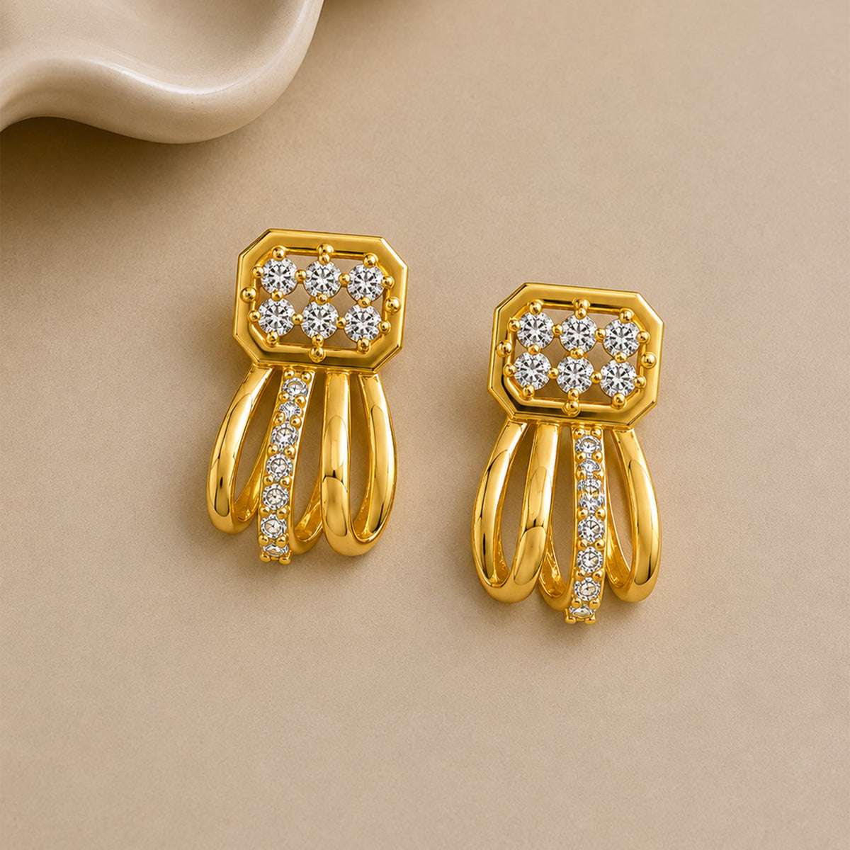 Meher Cascade Earrings jewellery product view 1