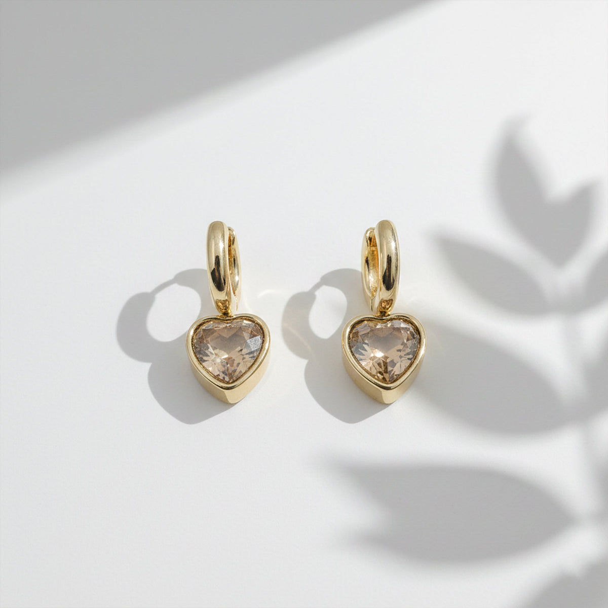 Chic Gold Heart Dangle Earrings jewellery product view 2