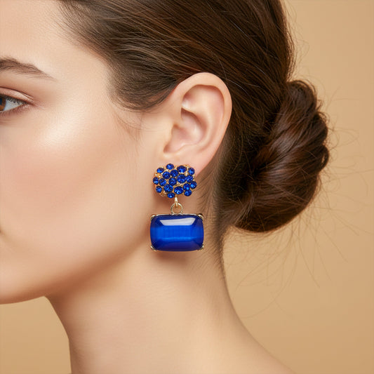 Blue Opulence Drops Earrings jewellery product view 2