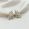 Leaf Solitaire Earrings jewellery product view 1