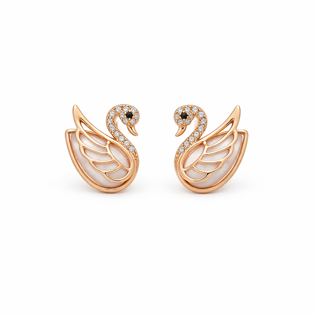 Aurora Grace Swan Earrings jewellery product view 6