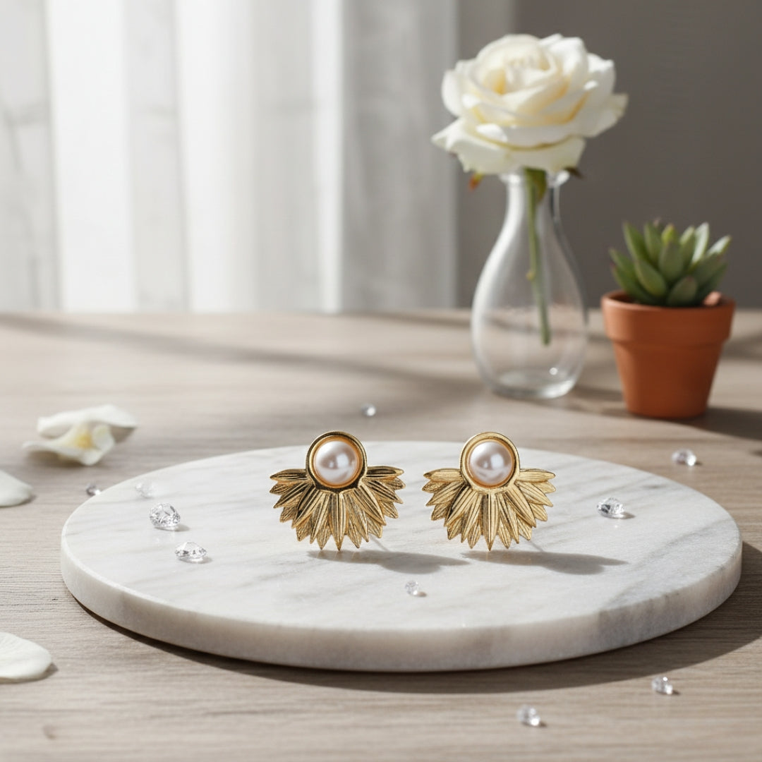 Pearl Hoop Earrings jewellery product view 2