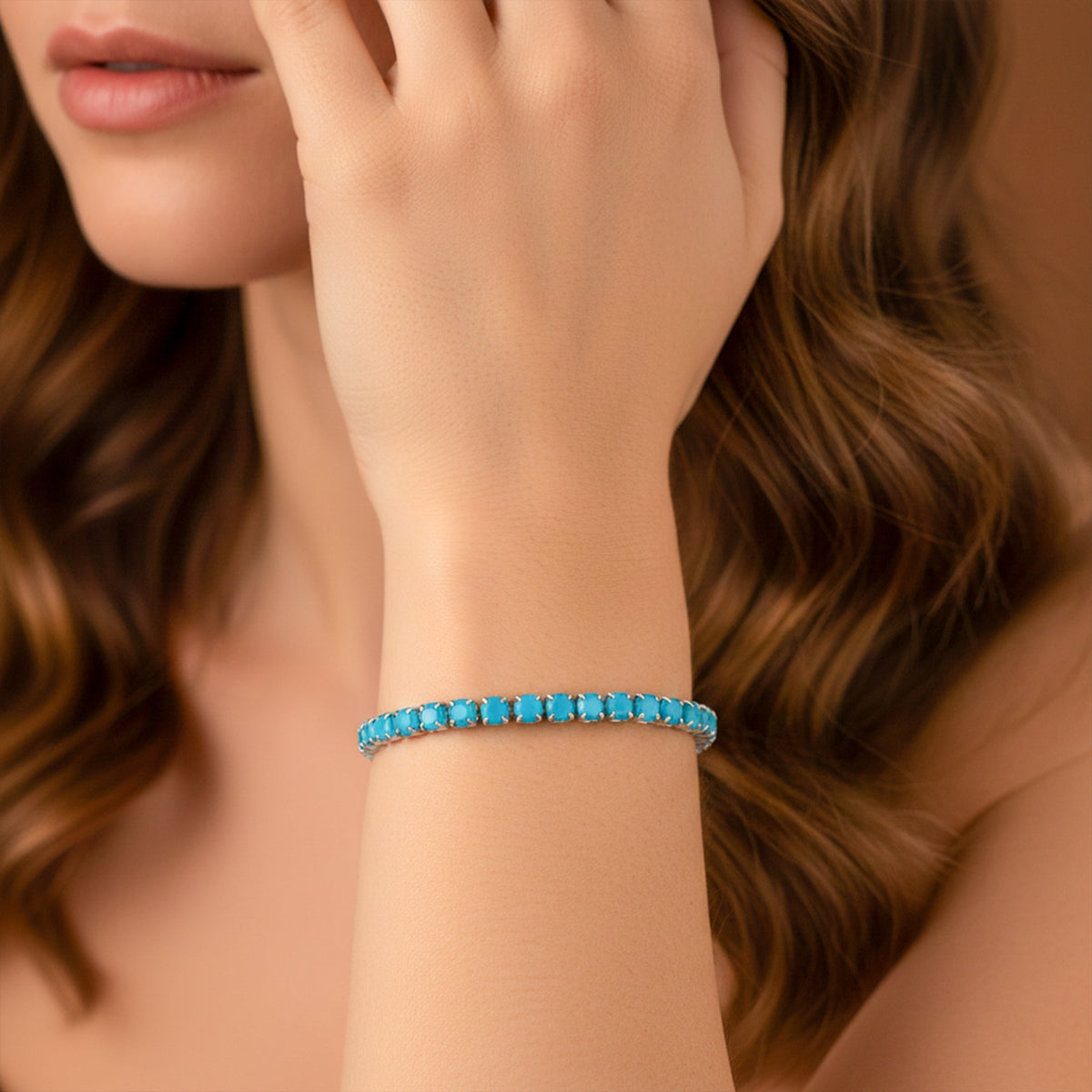 Azure Sapphire Tennis Bracelet jewellery product view 15