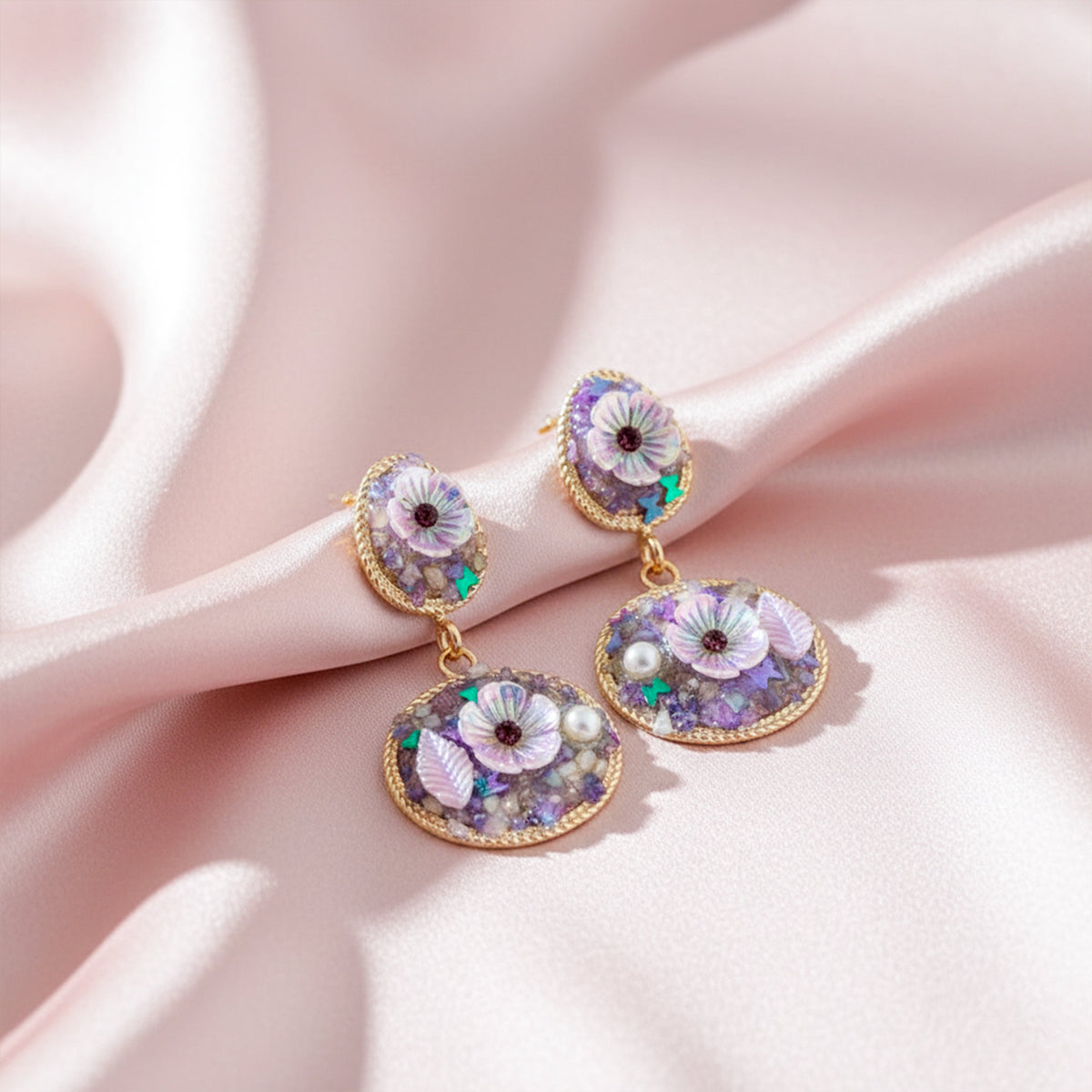 Lilac Luxe Dangles Earrings jewellery product view 1