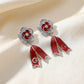 Scarlet Bloom Diamond Drop Earrings jewellery product view 3