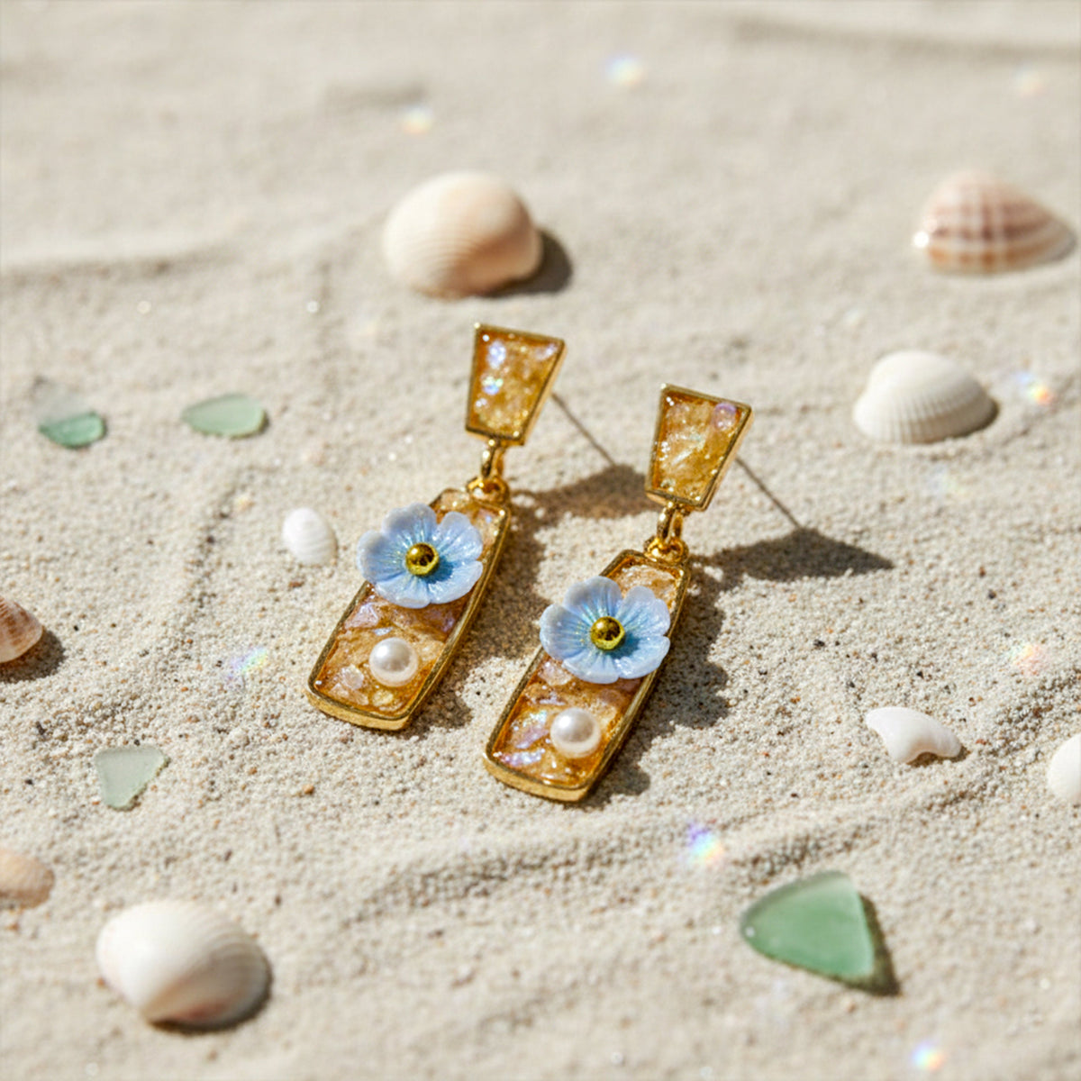 Sky Bloom Pearl Earrings jewellery product view 2