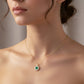 Luxpenny Emerald Halo Gold Pendant Necklace jewellery product view 3