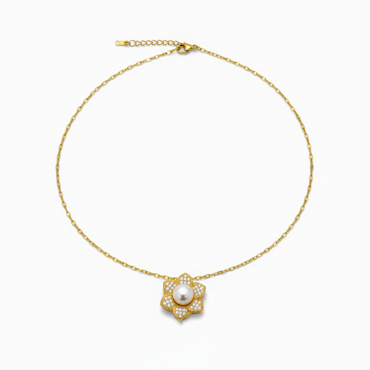 Golden Blossom Pearl Pendant Necklace jewellery product view 5
