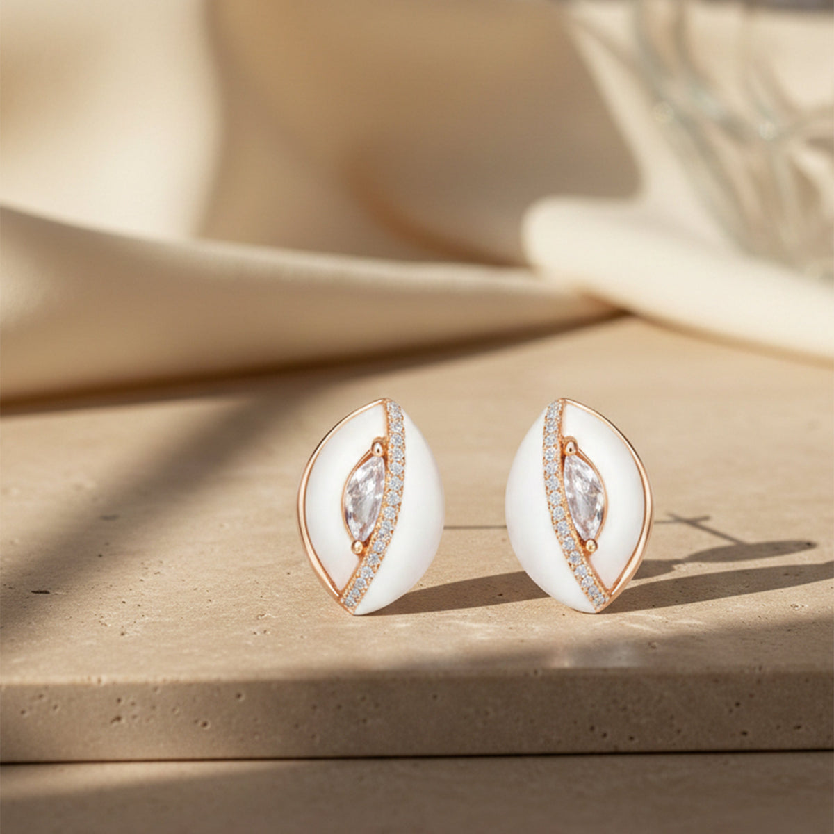 Cowrie Studs Earrings jewellery product view 4