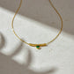 Green Heart Gold Bar Necklace jewellery product view 3