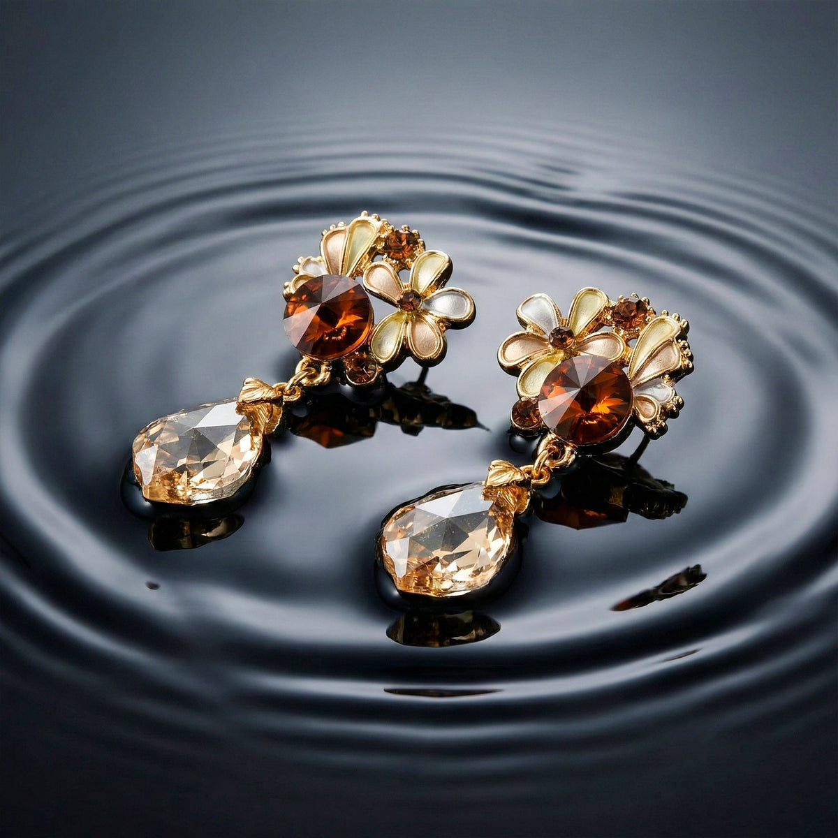 Amber Shine Designer Earrings jewellery product view 1