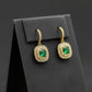 Classic Emerald Halo Gold Earrings jewellery product view 3