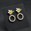 Golden Petal Pearl Circle Earrings jewellery product view 1