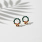 Elite Green Stone Bow Loop Earrings jewellery product view 5