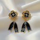 Noir Bloom Luxe Ribbon Drop Earrings jewellery product view 4