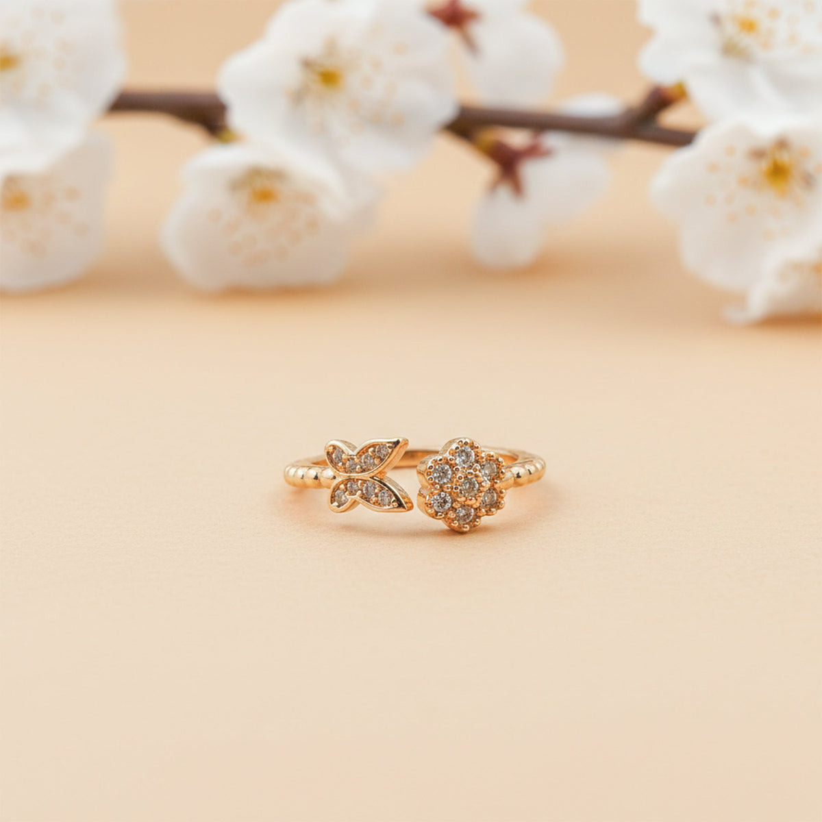 Butterfly Bloom Diamond Ring jewellery product view 4