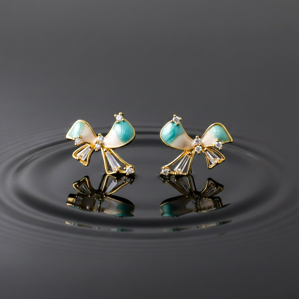 Velour Bow Radiance Earrings jewellery product view 3