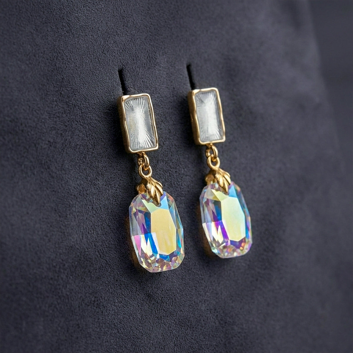 Iridesa Crystal Drop Earrings jewellery product view 4