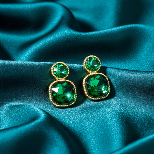 Green Gemstone Earrings jewellery product view 1