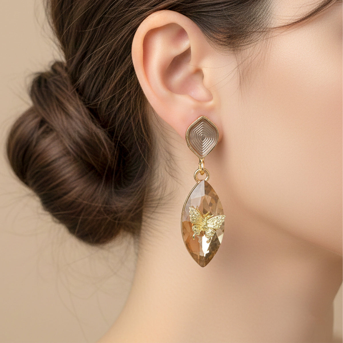 Nova Crystal Butterfly Earrings jewellery product view 2