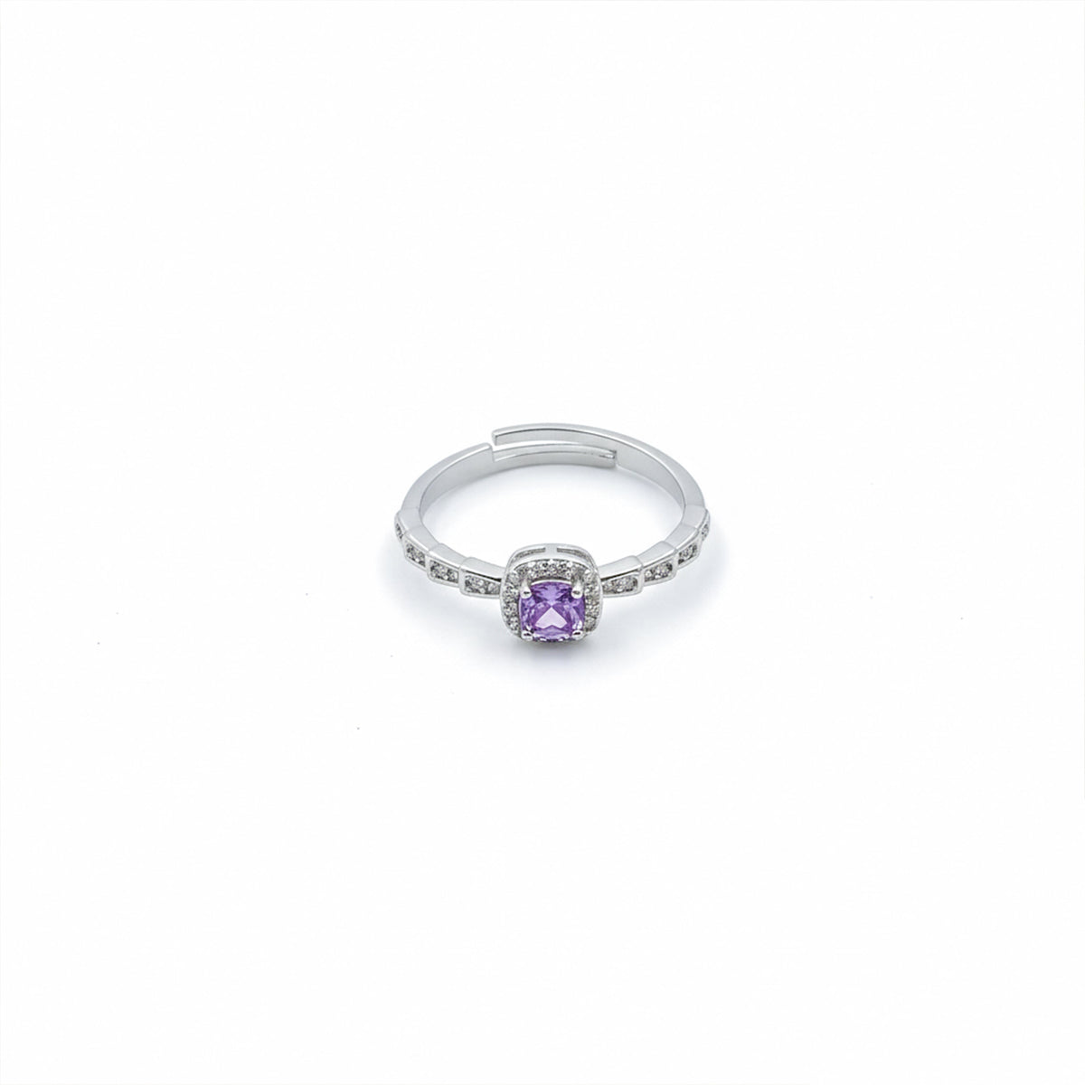 Amethyst Diamond Halo Ring jewellery product view 5