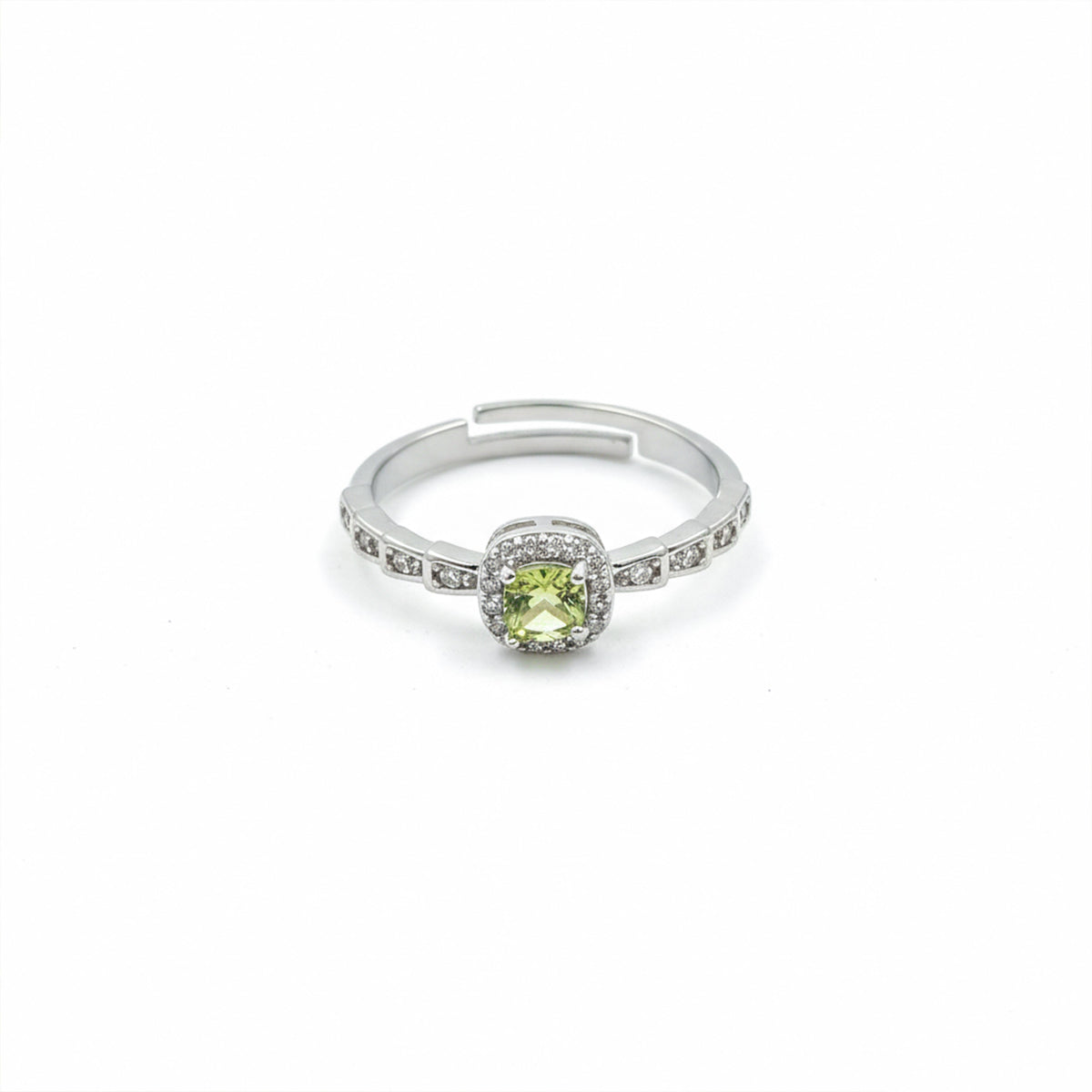 Elite Green Gemstone Halo Ring jewellery product view 5