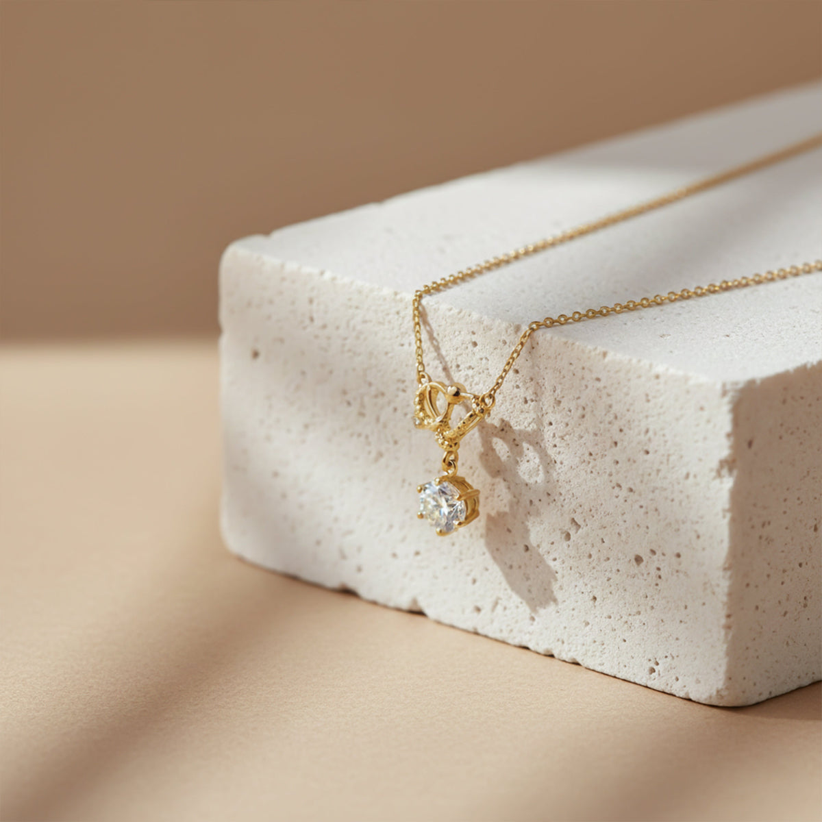 Solitaire Diamond Pendant Necklace jewellery product view 2