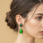 Green Cat Eye Drop Earrings jewellery product view 2