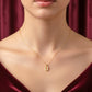 Luxe Gold Oval Crystal Pendant Necklace jewellery product view 3