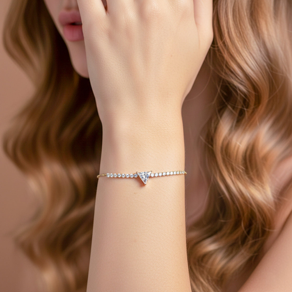 Trinity Diamond Triangle Bracelet jewellery product view 2