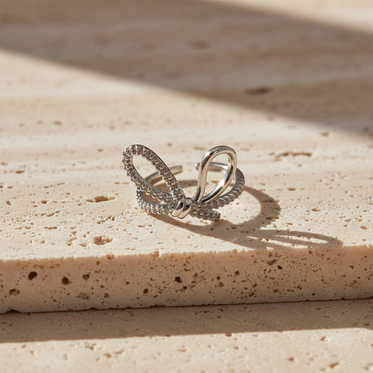 Celeste Sparkle Bow Infinity Ring jewellery product view 2