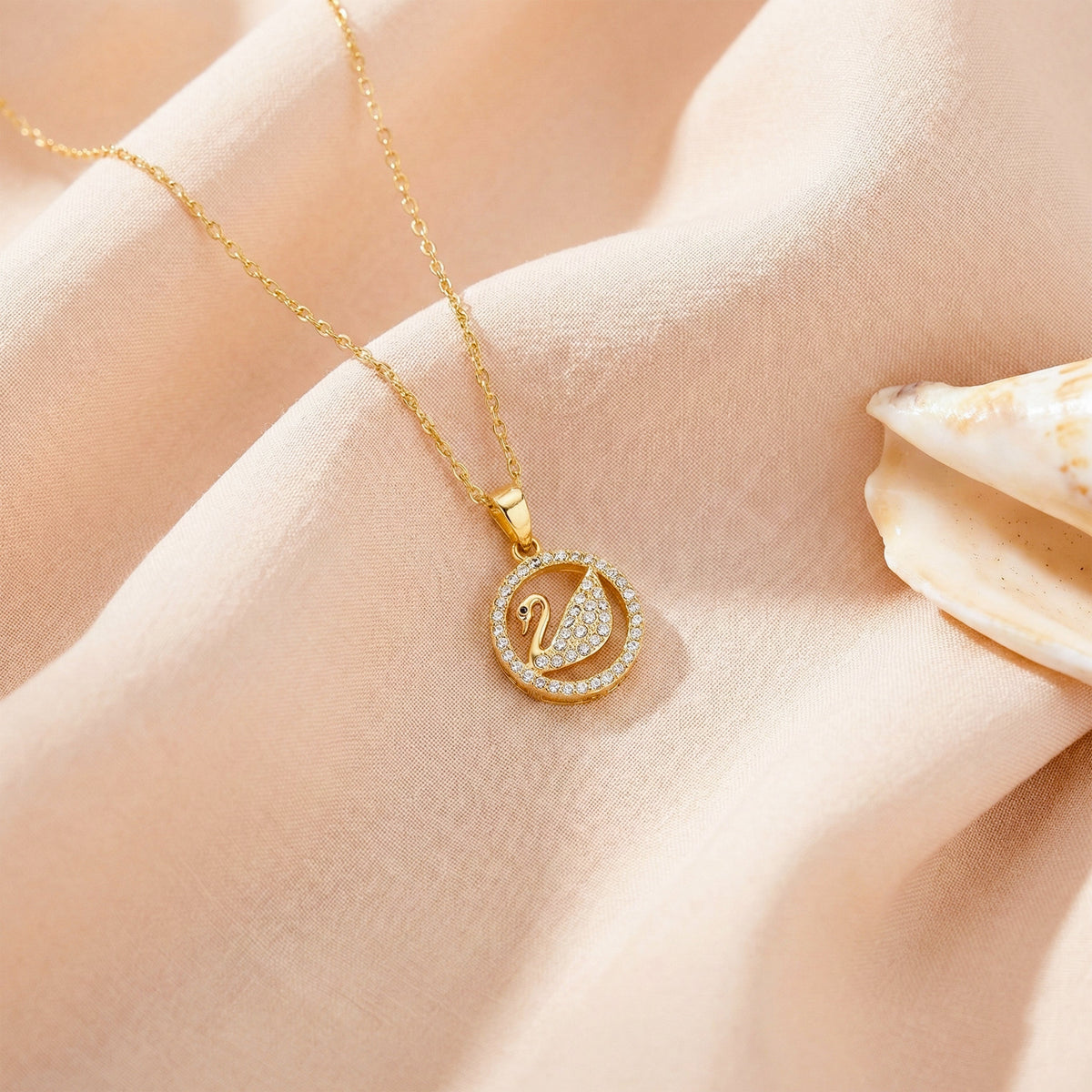 Swan Graceful Pendant Necklace jewellery product view 1