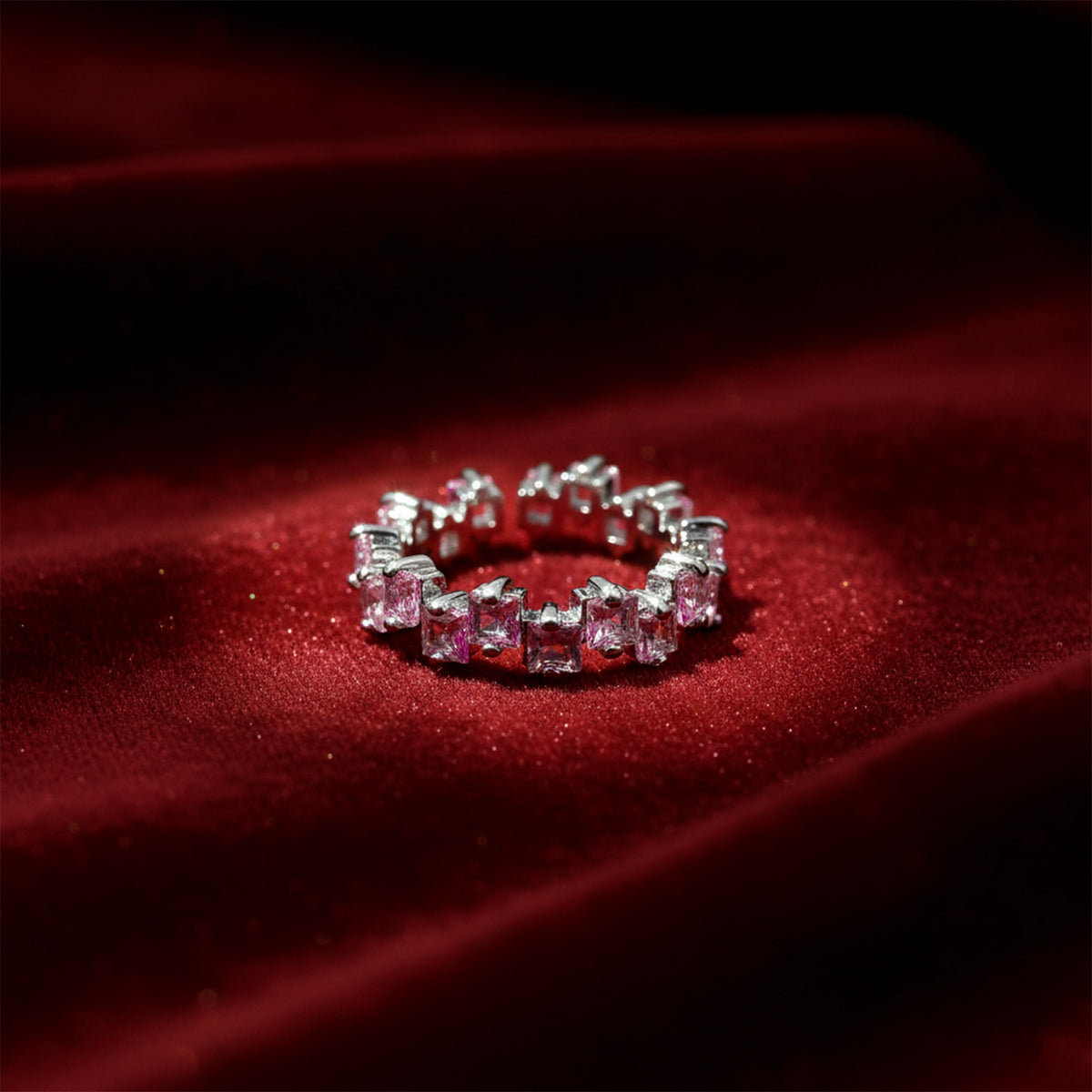 Aurora Pink Diamond Circle Ring jewellery product view 2