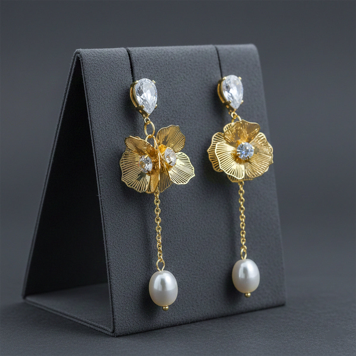 Ethereal Floral Drops Earrings jewellery product view 3