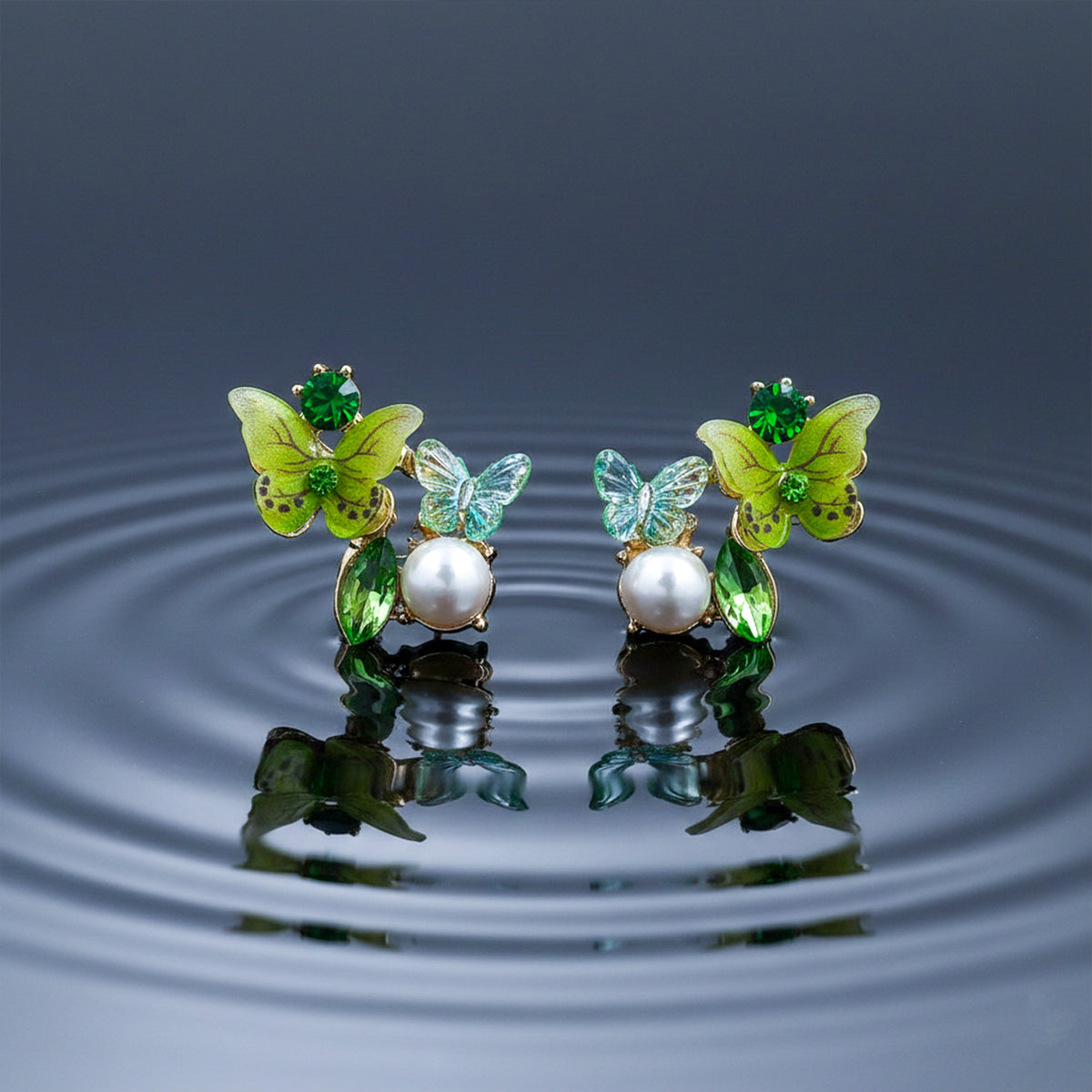 Butterfly Pearl Elegance Earrings jewellery product view 4