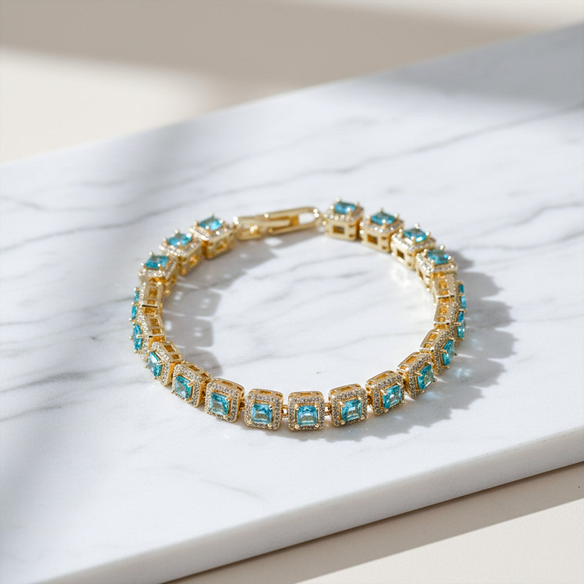 Turquoise Diamond Frame Bracelet jewellery product view 3