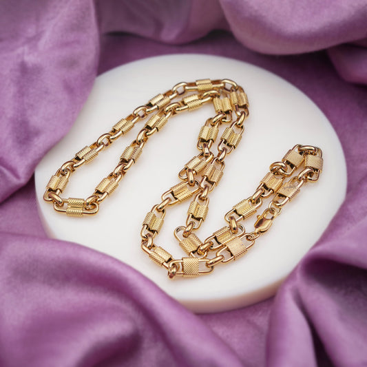 Royal Textured Link Gold Chain jewellery product view 1