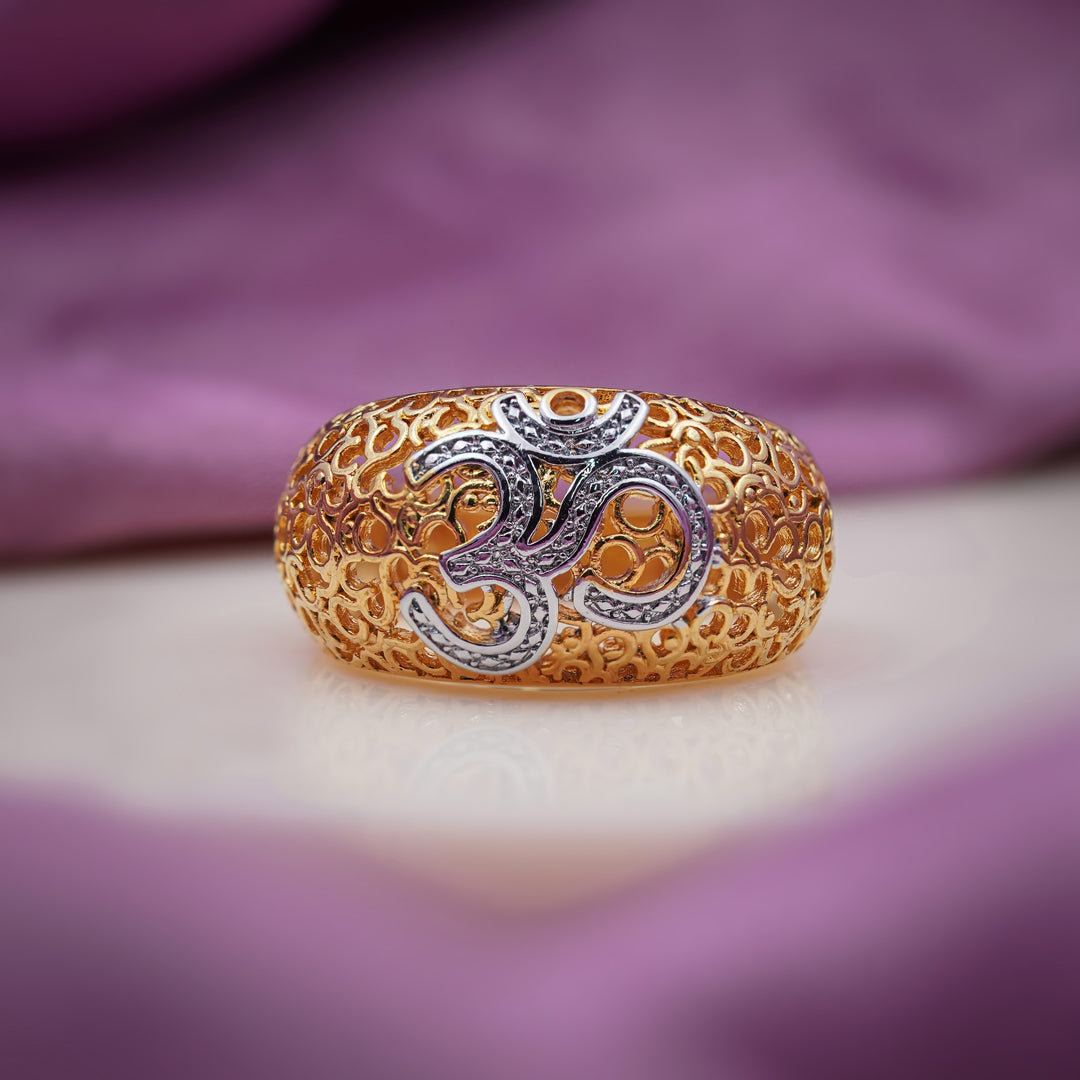 Divine Om Gold Ring jewellery product view 3