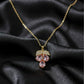 Royal Pink Crystal Leaf Pendant Necklace jewellery product view 1