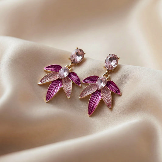 Blush Leaf Luxe Earrings jewellery product view 2