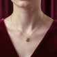 Elegant Gold Double Hoop Diamond Pendant Necklace jewellery product view 3