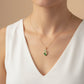 Green Flower Crystal Gold Pendant Necklace jewellery product view 4