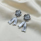 Camellia Flower Pearl Dangle Earrings jewellery product view 4