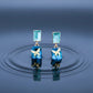 Blue Crystal Butterfly Drop Earrings jewellery product view 5
